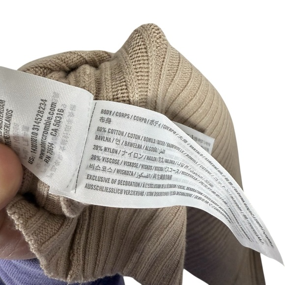 Abercrombie & Fitch Women’s Rib Knit Side Slit Midi Skirt Beige Size XS - Picture 7 of 8